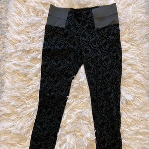 One 5 One Black Floral velvet pants